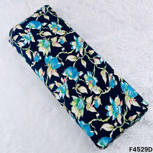 Foil Print Rayon Cotton Fabric- F4529